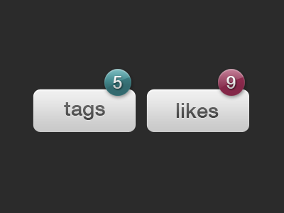 Tag and Like Buttons black blue button buttons grey pink