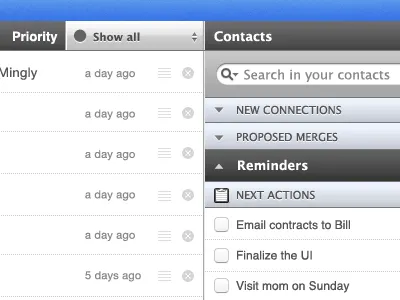 Smartbox v.2 actions listing ui