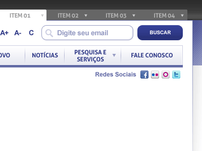 Navbar, search and tabs blue navbar search tabs