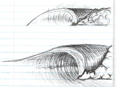 Day Dreaming doodle sketch surfing waves