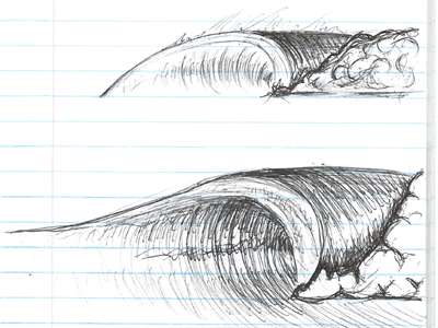 Day Dreaming doodle sketch surfing waves