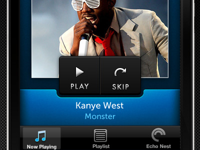 Echo Nest Player audio blue grain iphone splash