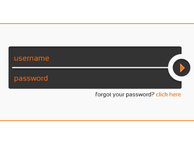 Futuristic Login Box app clean concept form futuristic grey interface orange rebound simple ui vector white