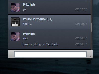 Taz - Dark Messages adium blue css grey gui html interface pattern texture