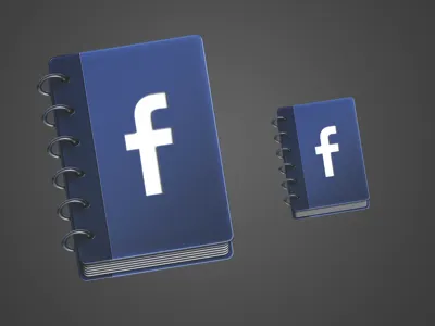 Facebook Icon binder blue book f facebook icon