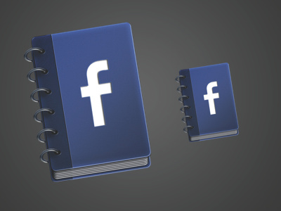 Facebook Icon binder blue book f facebook icon