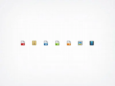 File type icons .zip 16px academy acrobat chuck excel files film icons image interface nespresso norris photo powerpoint reader video word