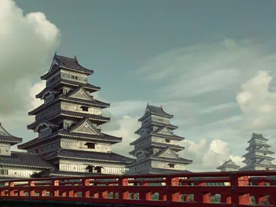 Japan illustration japan matte painting photomanipulation