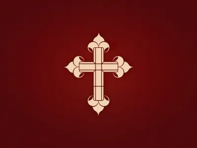Church Logo2 church cross logo maroon tan