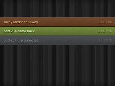 Taz - Dark Status adium black css dark green grey gui html interface orange pattern stripes texture