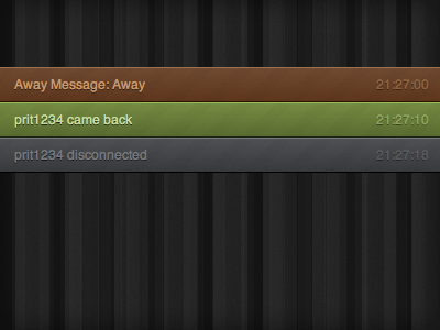Taz - Dark Status adium black css dark green grey gui html interface orange pattern stripes texture