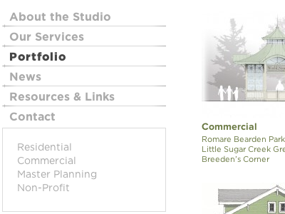 Site Menu vertical nav