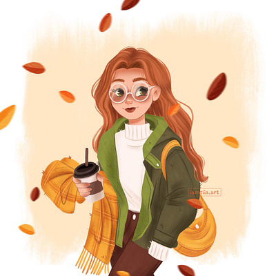 My version of the illustration 🥰🍁 book illustration character design children book childrensbooks childrensbooksillustrator cuteart disneyart drawingchallenges girlsart illustration design kidsillustration