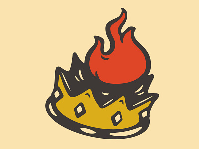 Fire King Hot Chicken art branding chicken chicken wings crown design fire flame graphic design hot chicken hot wings illustration illustrator king logo royal vector