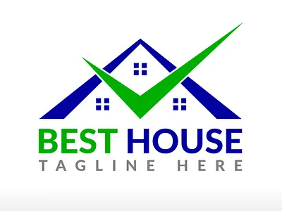Best Real Estate logo best house with check mark investment logo home interiors