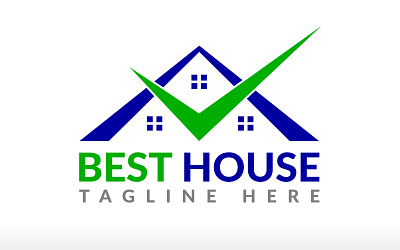 Best Real Estate logo best house with check mark investment logo home interiors