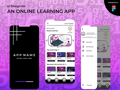 UI design for a learning app branding design ui