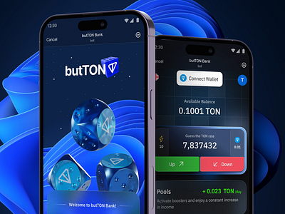 Mini Telegram App for TON Bank app bank business crypto design system finance game mini app mobile app not coin tap telegram ton coin uiux web design