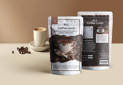 Coffee Pouch Packaging Design brand identity branding coffee coffee pouch packaging design creative design design facebook post food graphic design illustration instagram post logo packaging design pouch design product design social media post template ui visual visual identity