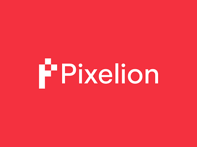 Pixelion logo branding identity logo logo design logotype modern logo pixel pixel logo red saas software symbol tech technology web3