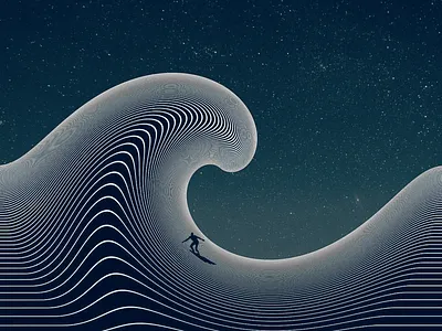 Infinite Waves Illustration art design art illustration cosmic art dark diving illustration infinite lines modern minimalism night creativity night illustration night sky ocean ocean illustration surfing swim swimming illustration visual depth water illustration wave wave illustration