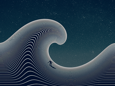 Infinite Waves: A Graphic Style abstract harmony abstract wave artistic flow artistic inspiration contemporary design cosmic art digital abstraction digital aesthetic futuristic wave graphic design infinite lines line patterns minimal lines modern minimalism night creativity night sky space vibes surreal illustration visual depth wavy design