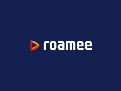 Roamee design games logo minimal network play roamee sharp tiny tv