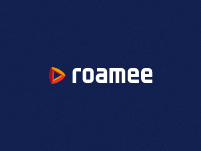 Roamee design games logo minimal network play roamee sharp tiny tv