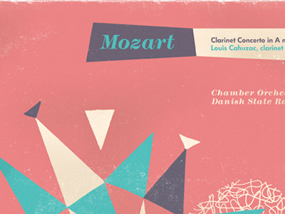 Mozart Record Cover classical music design futura geometry ink modernism pink purple record cover salmon triangle turquoise typography