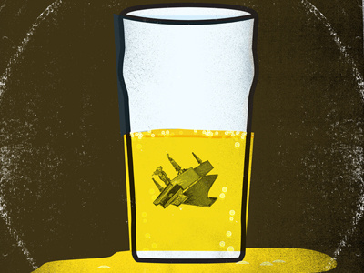 Piano Has Been Drinking (Not Me) 12by30 illustration tom waits