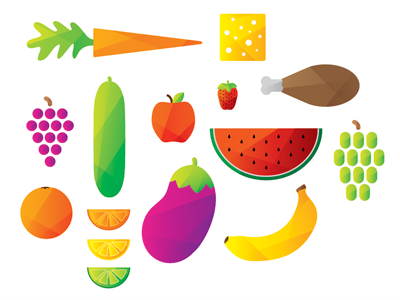 Food! eat food fresh geometric illustration nom nom yum