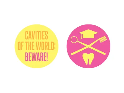 Graduation Party Branding branding crest party pin pink yellow