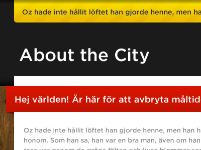 Subpage with Notice black bold gotham notice red ribbon subpage web website yellow