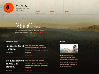 kennethseals.com brown clean design homepage ken kenseals.me nature photography process seals