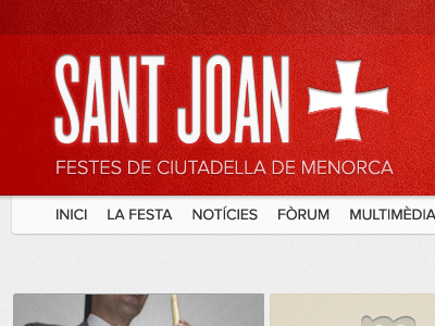 Header & Navigation detail - santjoanweb.com clean grey header navigation red texture white