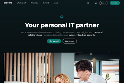 Website: Procano animations appear blog blue branding cms contactform design embed framer framer partner framertemplate graphic design hoved illustration it nestedcms scroll animations tech technology