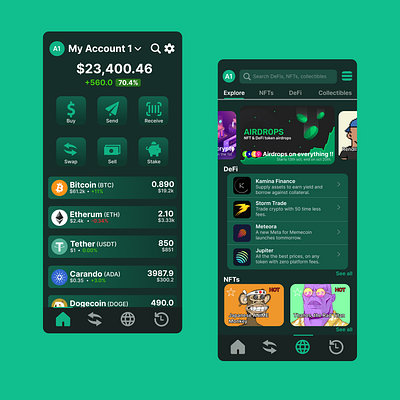 Crypto Wallet Mobile App Design app branding design ui ux