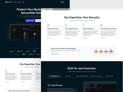 Landing page - expertis section design benefits clean dark figma landing page modern ui web design white