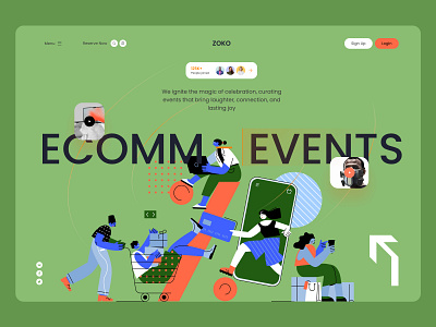 Zoko - ecommerce events design ecommerce graphic design landig page landing minimalism store ui