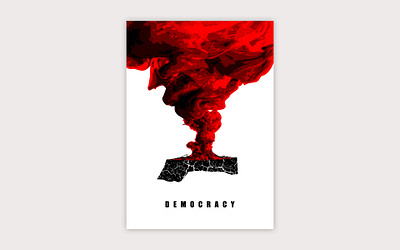 Democracy black committed art democracy design engaged art gaza genocide graphic design illustration international israel palestine peace poster red war