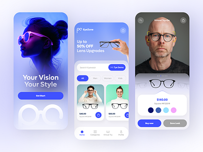 EyeZoone - E-commerce app design app app design appdesign design e commerce app eocmmerce eye glass ios mobile mobile app mobileapp onlineshopping shop ui uidesign uiux userinterface ux