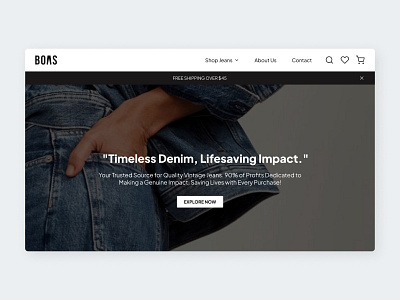 E-Commerce Landing Page Design – BOAS ecommerce design landing page shopping website ui ux design user interface vintage style web design web design website design