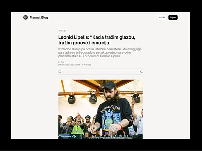 Manual Club Blog Redesign pt.01 blog croatia layout music rijeka ui ux zagreb