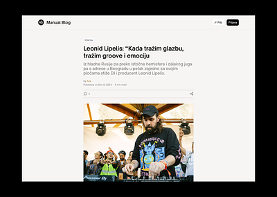 Manual Club Blog Redesign pt.01 blog croatia layout music rijeka ui ux zagreb