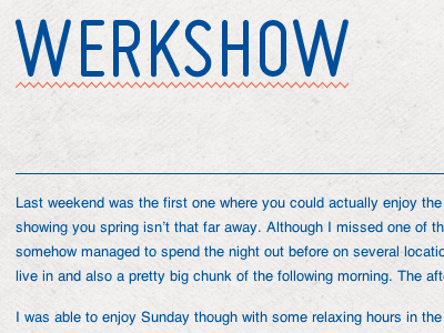 WERKSHOW iteration blog personal texture