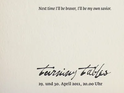 Turning Tables e mail template invitation