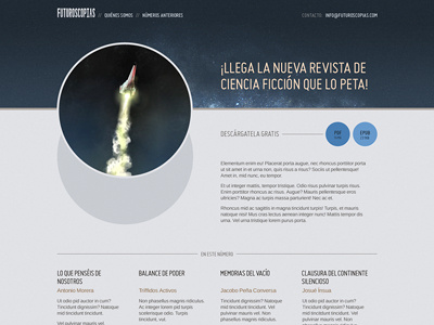 Futuroscopias magazine sci fi webdesign