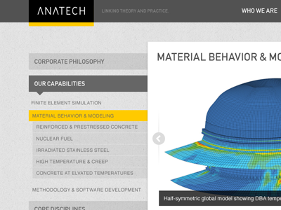 Anatech sub navigation grey light navigation sub texture yellow