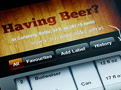 BeerStat v.2.0 sneak peek 2 app button ios iphone wood