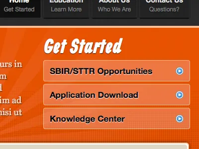 Blazed links menu orange